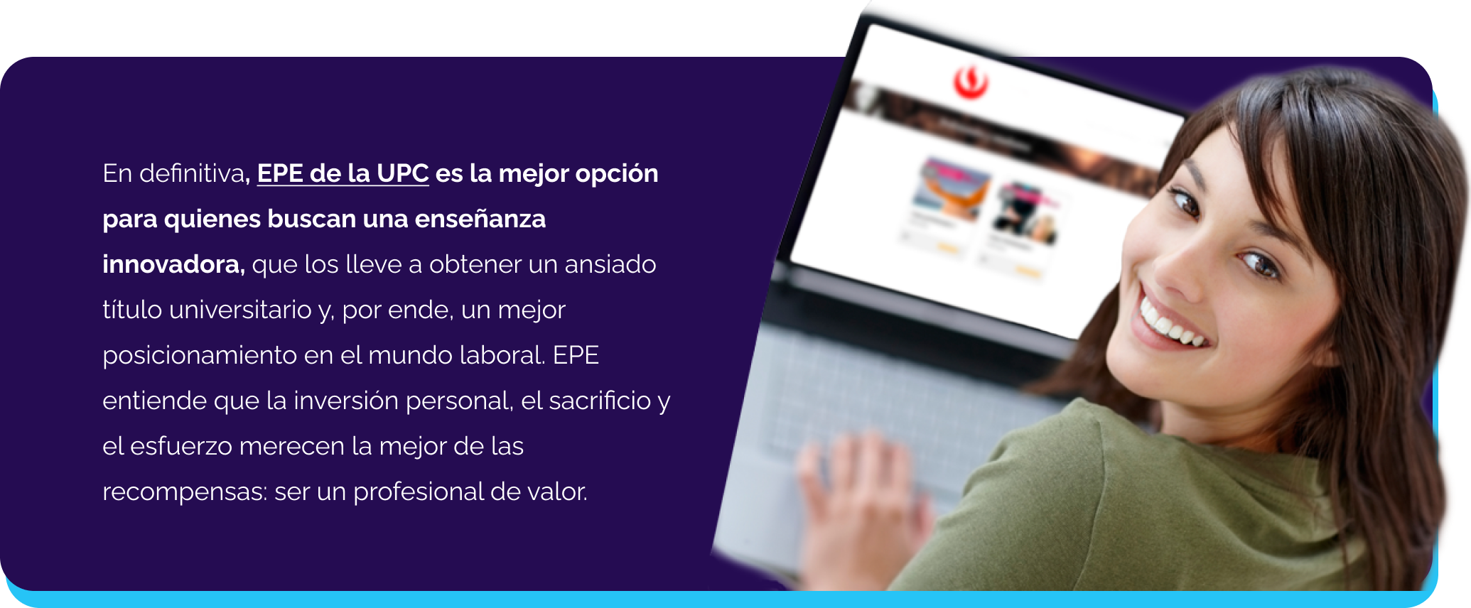 student with her computer